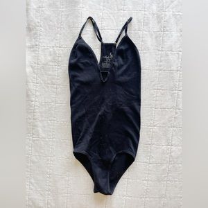 Free People Plunging Halter Bodysuit